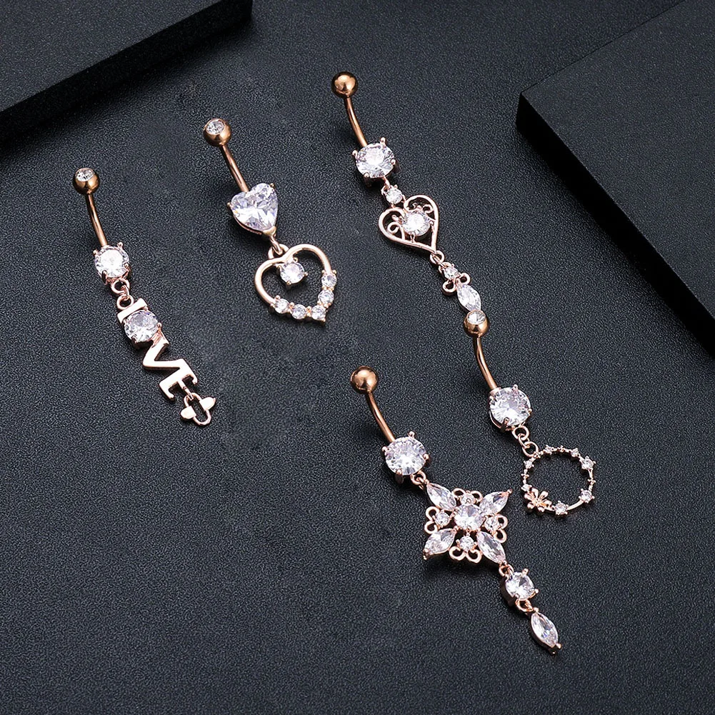 Zircon Crystal Belly Button Piercing Rings for Women Navel Ring Surgical Steel Barbell Heart Letter Body Piercing Jewelry
Zircon Crystal Belly Button Piercing Rings for Women Navel Ring Surgical Steel Barbell Heart Letter Body Piercing Jewelry