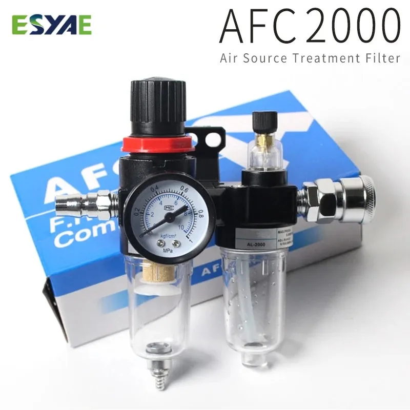 AFR2000 + AL2000 G1 / 4 "AFC2000 air compressor oil water separator filter regulator trap
AFR2000 + AL2000 G1 / 4 "AFC2000 air compressor oil water separator filter regulator trap