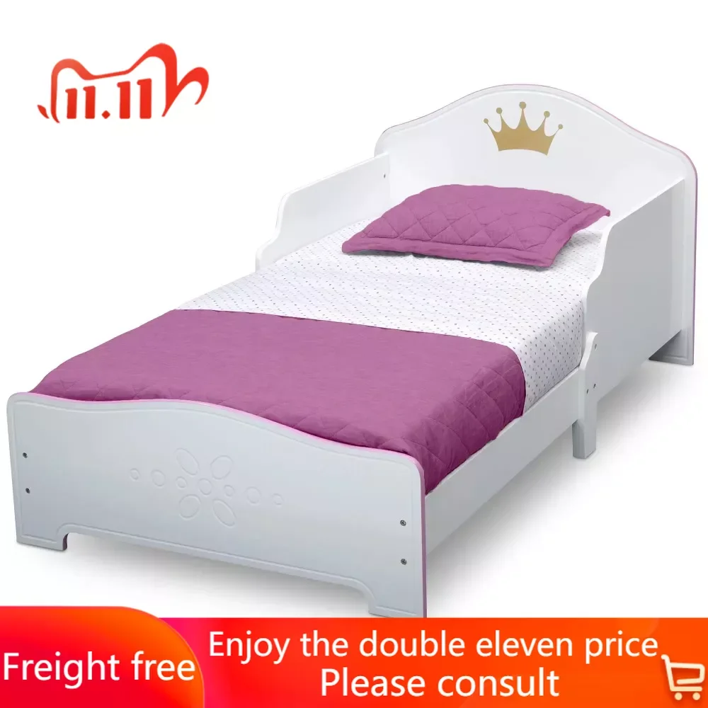 Кровать для девочек, корона принцессы, деревянная кровать для малышей, сертификат Greenguard Gold, белый/розовый 
Кровать для девочек, корона принцессы, деревянная кровать для малышей, сертификат Greenguard Gold, белый/розовый