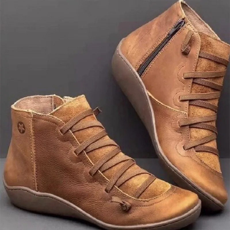 2022 New Women Boots Autumn Retro Female Shoes Fashion Leather Ankle Boots Flat Casual Lace Up Solid Color Short Boots
2022 New Women Boots Autumn Retro Female Shoes Fashion Leather Ankle Boots Flat Casual Lace Up Solid Color Short Boots