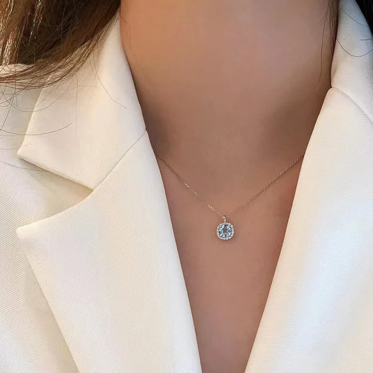 100% Real S925 Sterling Silver Blue Sapphire Pendant Necklaces Women TRENDY Collares Mujer Sapphire Pendant Necklaces Jewelry
100% Real S925 Sterling Silver Blue Sapphire Pendant Necklaces Women TRENDY Collares Mujer Sapphire Pendant Necklaces Jewelry
