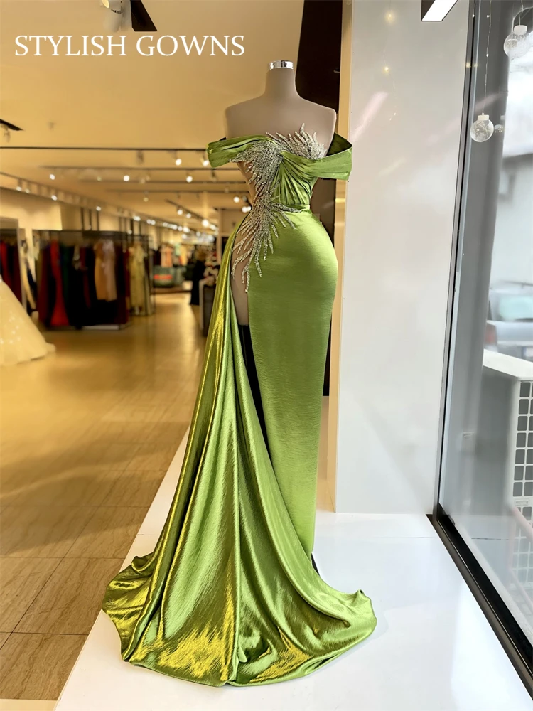 Green Off The Shoulder Evening Dress For Black Girls Beaded Birthday Party Gowns Pleats Formal Dresses Mermaid Celebrity Gown
Green Off The Shoulder Evening Dress For Black Girls Beaded Birthday Party Gowns Pleats Formal Dresses Mermaid Celebrity Gown