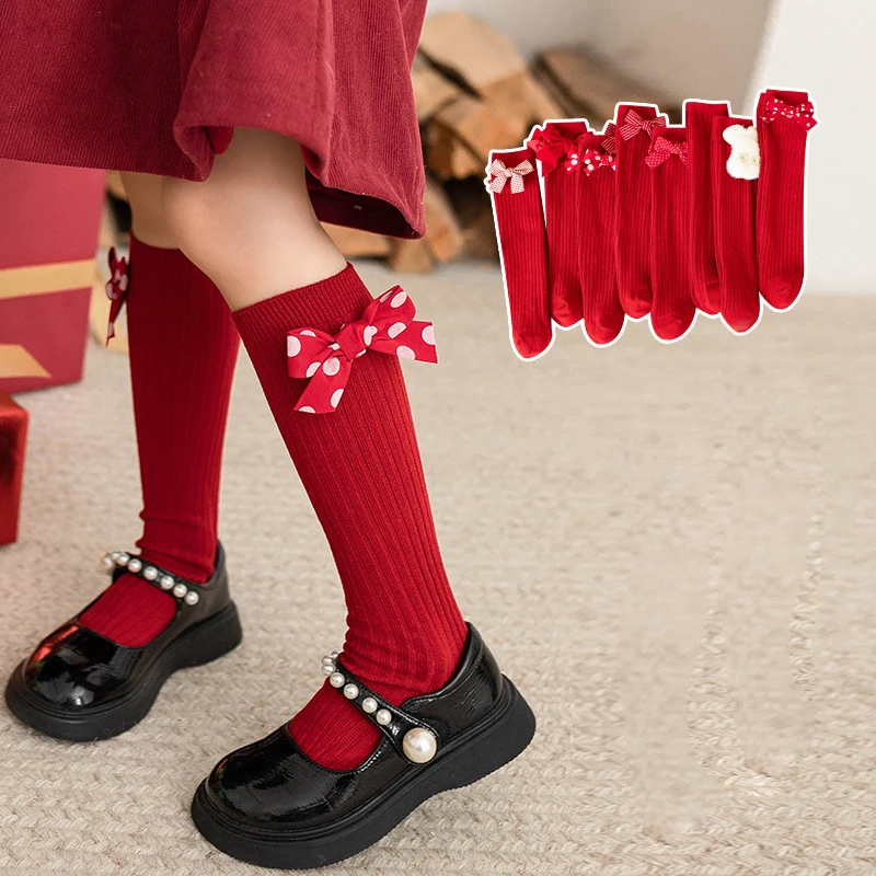 New Winter Baby Girls Socks Cute Toddlers Children Knee High Long Red Stocking with Polka Dots Plaid Bow Princess Christmas Gift
New Winter Baby Girls Socks Cute Toddlers Children Knee High Long Red Stocking with Polka Dots Plaid Bow Princess Christmas Gift