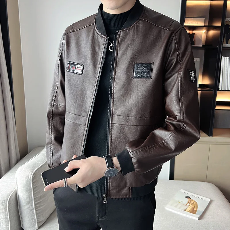 Autumn Winter Men High Quality Fashion Coat Leather Jacket Stand Collar Casual Motorcycle jackets Bomber Black Overcoat 2023 new
Autumn Winter Men High Quality Fashion Coat Leather Jacket Stand Collar Casual Motorcycle jackets Bomber Black Overcoat 2023 new
