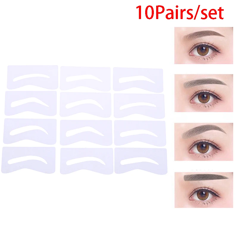 10 пар трафаретов для бровей многоразовый Набор для бровей Сделай Сам руководство по рисованию Стайлинг формирование шаблон Карта для ухода легкий макияж