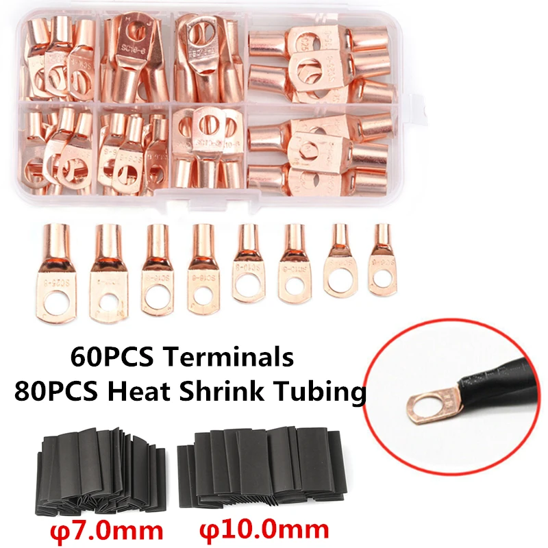 Набор медных наконечников для кабеля SC6-25, 60 шт., клеммы для аккумулятора, электрический кабель, неизолированные Обжимные/спаянные разъемы + ...
Набор медных наконечников для кабеля SC6-25, 60 шт., клеммы для аккумулятора, электрический кабель, неизолированные Обжимные/спаянные разъемы + ...