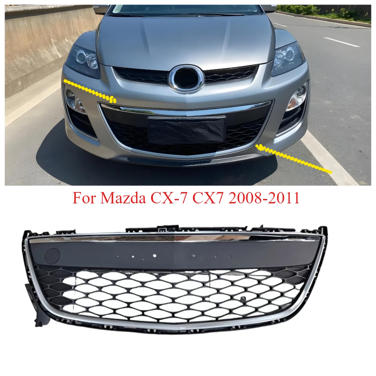 Решетка радиатора переднего бампера для Mazda CX-7 CX7 2008-2011, средняя сетка, гоночные грили AUTO GRILLE
Решетка радиатора переднего бампера для Mazda CX-7 CX7 2008-2011, средняя сетка, гоночные грили AUTO GRILLE