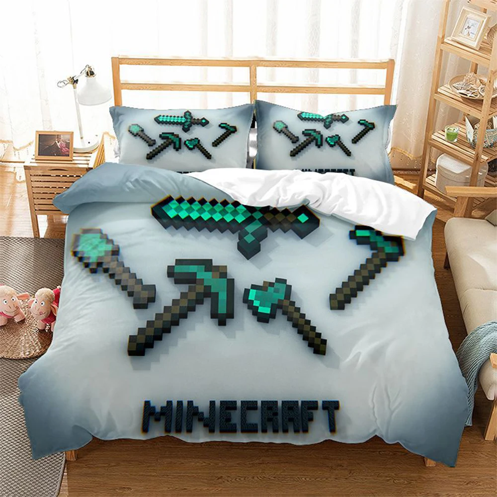 High Quality Boys Microfiber Quilt Cover Cartoon Sandbox Game MC Bedding Set 2/3pcs Queen King Size Kids Four Seasons Bedclothes
High Quality Boys Microfiber Quilt Cover Cartoon Sandbox Game MC Bedding Set 2/3pcs Queen King Size Kids Four Seasons Bedclothes