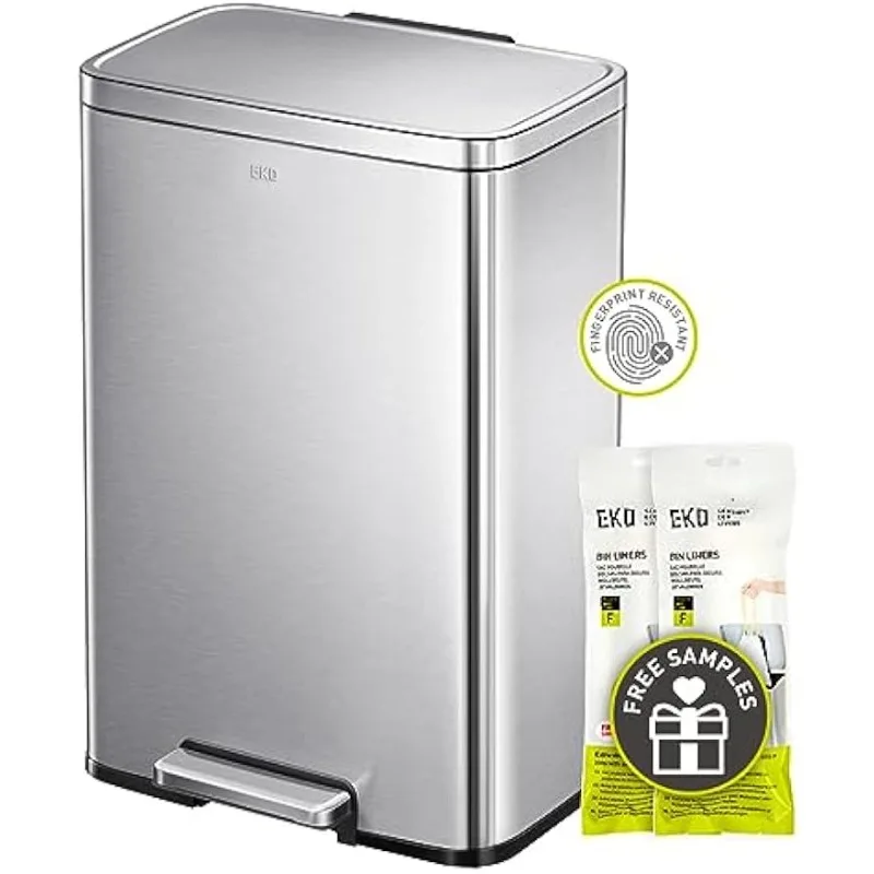 Madison Brushed Stainless 50 Liter/13.2 Gallon Step Trash Can with Inner Liner - Fingerprint Resistant Finish
Madison Brushed Stainless 50 Liter/13.2 Gallon Step Trash Can with Inner Liner - Fingerprint Resistant Finish