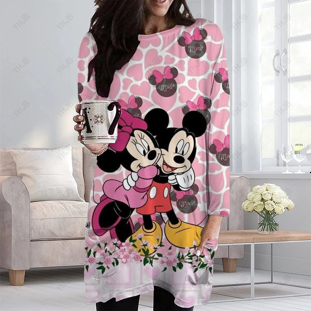 Women'S Long T-Shirt Top Mickey Mouse Flower Print Spring And Autumn Long Sleeve Round Neck Pocket Clothing T-Shirt Women'S 5xL
Women'S Long T-Shirt Top Mickey Mouse Flower Print Spring And Autumn Long Sleeve Round Neck Pocket Clothing T-Shirt Women'S 5xL
