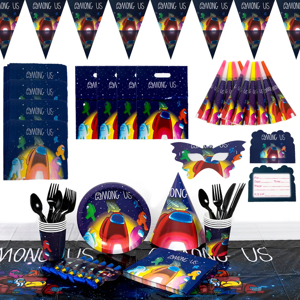 New Among Theme Party Supplies Tableware Plates Gift Bags Tablecloth Cake Decors For Kids Sons Birthday Party Decorations Favors
New Among Theme Party Supplies Tableware Plates Gift Bags Tablecloth Cake Decors For Kids Sons Birthday Party Decorations Favors