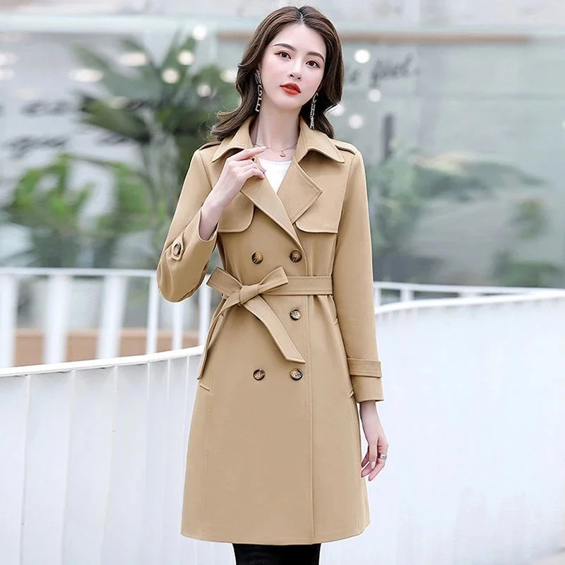 Spring Autumn Trench Coat Double Breasted Women Lapel Mid-Long Windbreakers Good Quality Fashion Elegant Female Coat Clothes
Spring Autumn Trench Coat Double Breasted Women Lapel Mid-Long Windbreakers Good Quality Fashion Elegant Female Coat Clothes