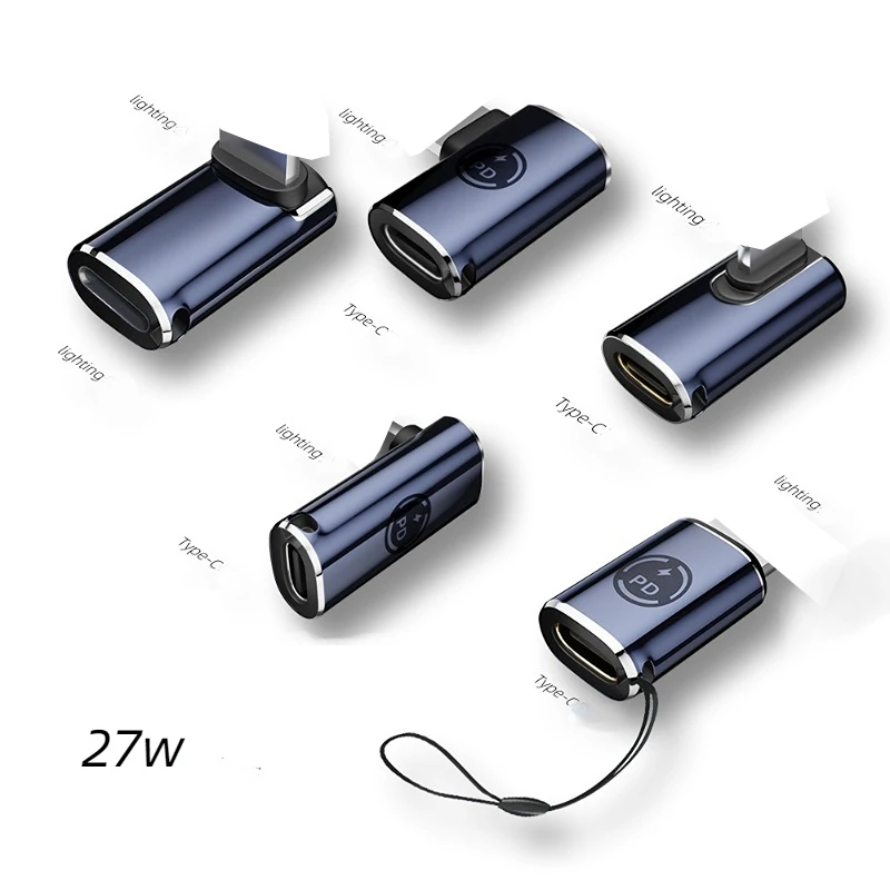 27W Type-C Fast Charging Adapter For IPhone 13 14 USB C lighting Female To Lighting Male Straight Head Elbow Converter Adapter
27W Type-C Fast Charging Adapter For IPhone 13 14 USB C lighting Female To Lighting Male Straight Head Elbow Converter Adapter