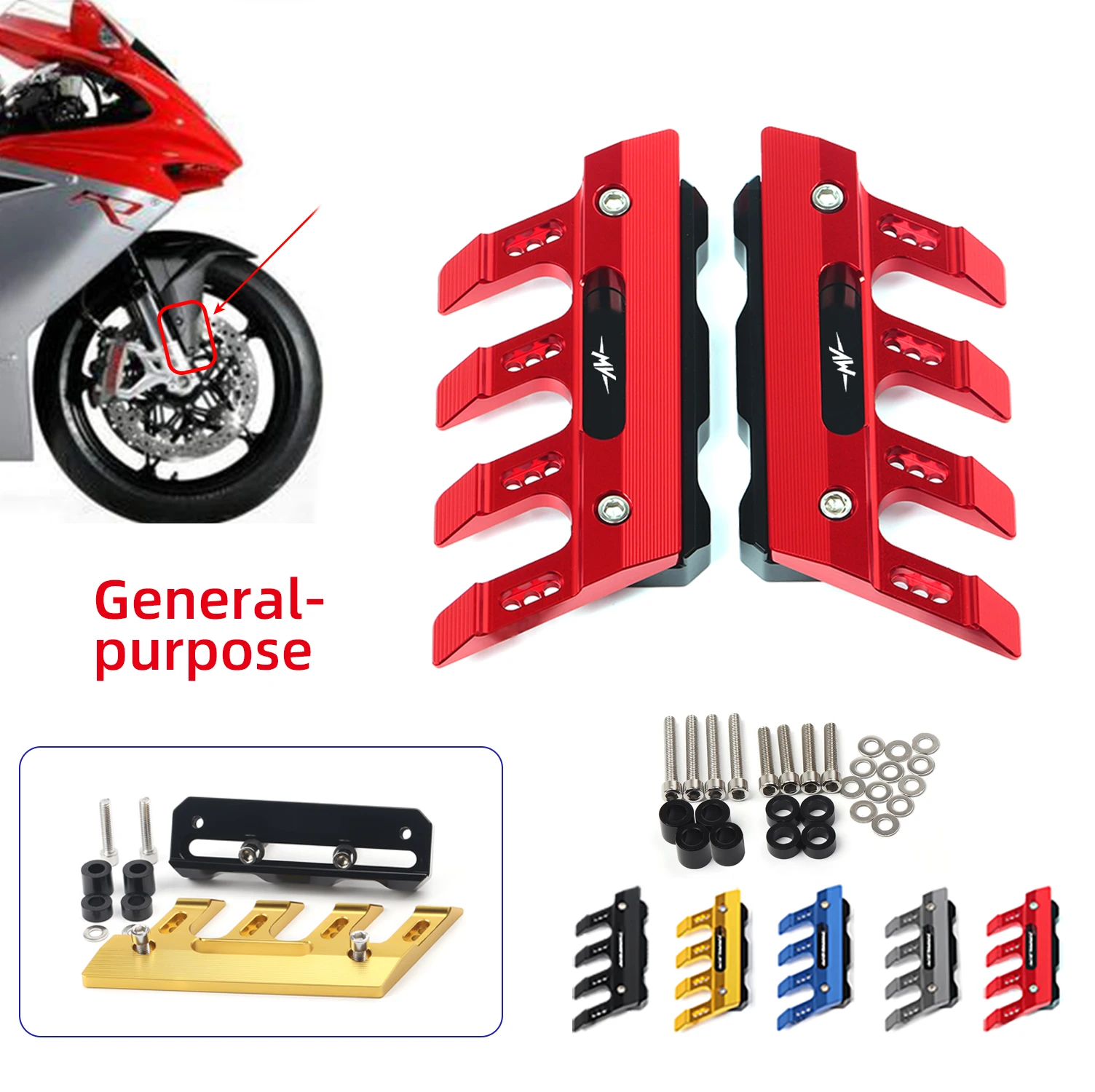 For MV Agusta F4 750 750S 1000R 1000 312 312RR 1078 F4R F4RR F4RC F4R312 Motorcycle Mudguard Side Protection Front Fender Slider
For MV Agusta F4 750 750S 1000R 1000 312 312RR 1078 F4R F4RR F4RC F4R312 Motorcycle Mudguard Side Protection Front Fender Slider