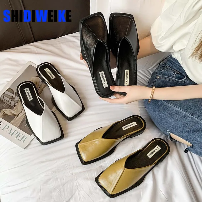 2022 Elegant Slip On Mules White Fashion square Toe Sandals Women Dress Shoes Spring Summer Flat Slippers Hot Pumps Party Soft
2022 Elegant Slip On Mules White Fashion square Toe Sandals Women Dress Shoes Spring Summer Flat Slippers Hot Pumps Party Soft