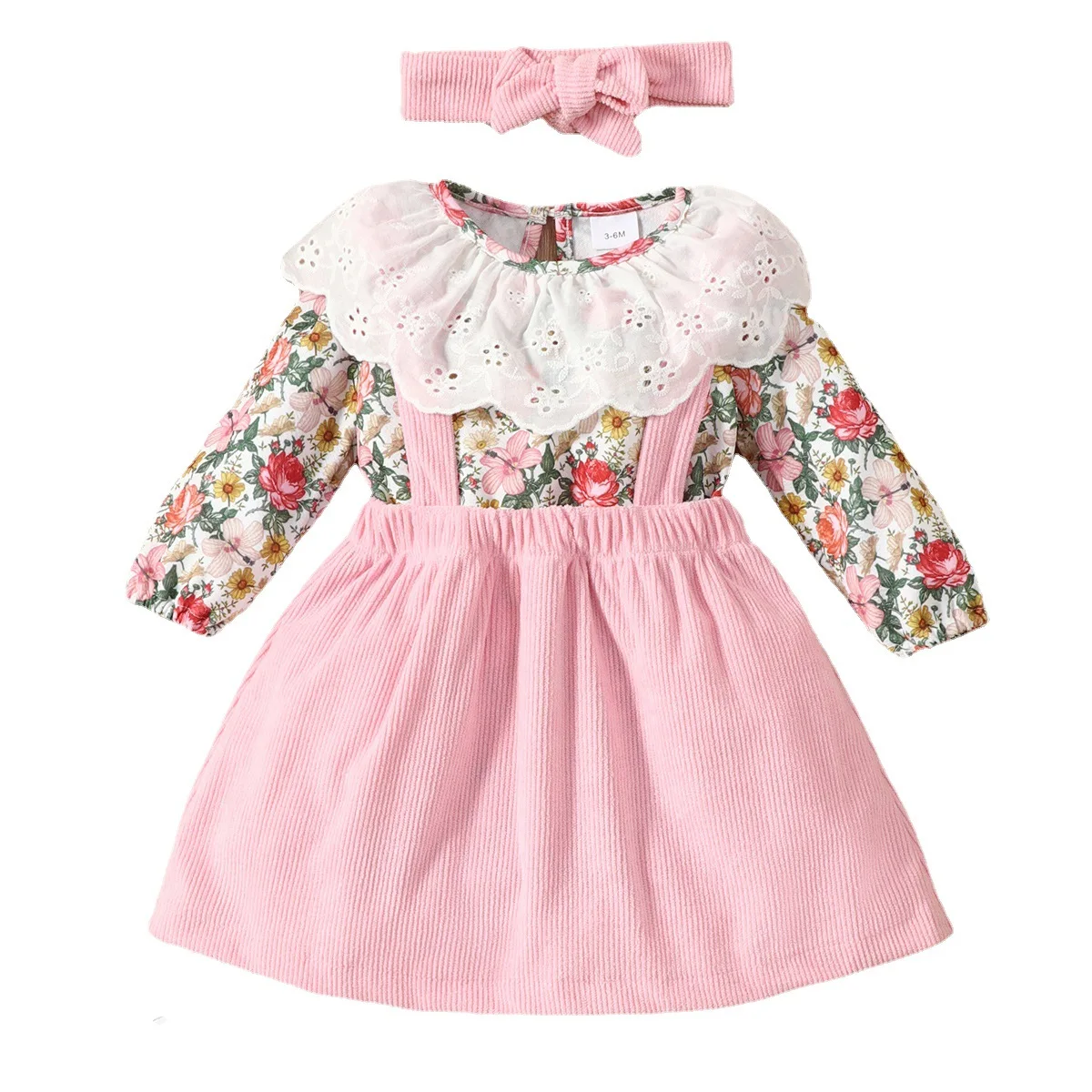 Girls Baby Skirt Suit Long Sleeve Flower Print Pullover Top Strap Dress Newborn Costume Bow Headband Childrens Suits for 0-18M
Girls Baby Skirt Suit Long Sleeve Flower Print Pullover Top Strap Dress Newborn Costume Bow Headband Childrens Suits for 0-18M