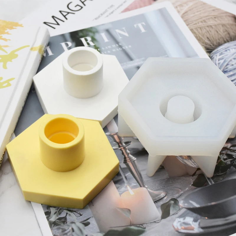 Hexagon Candlesticks Silicone Molds DIY Cement Round Candle Holder Gypsum Candle Tray Silicone Mould Home Decoration Handicrafts
Hexagon Candlesticks Silicone Molds DIY Cement Round Candle Holder Gypsum Candle Tray Silicone Mould Home Decoration Handicrafts