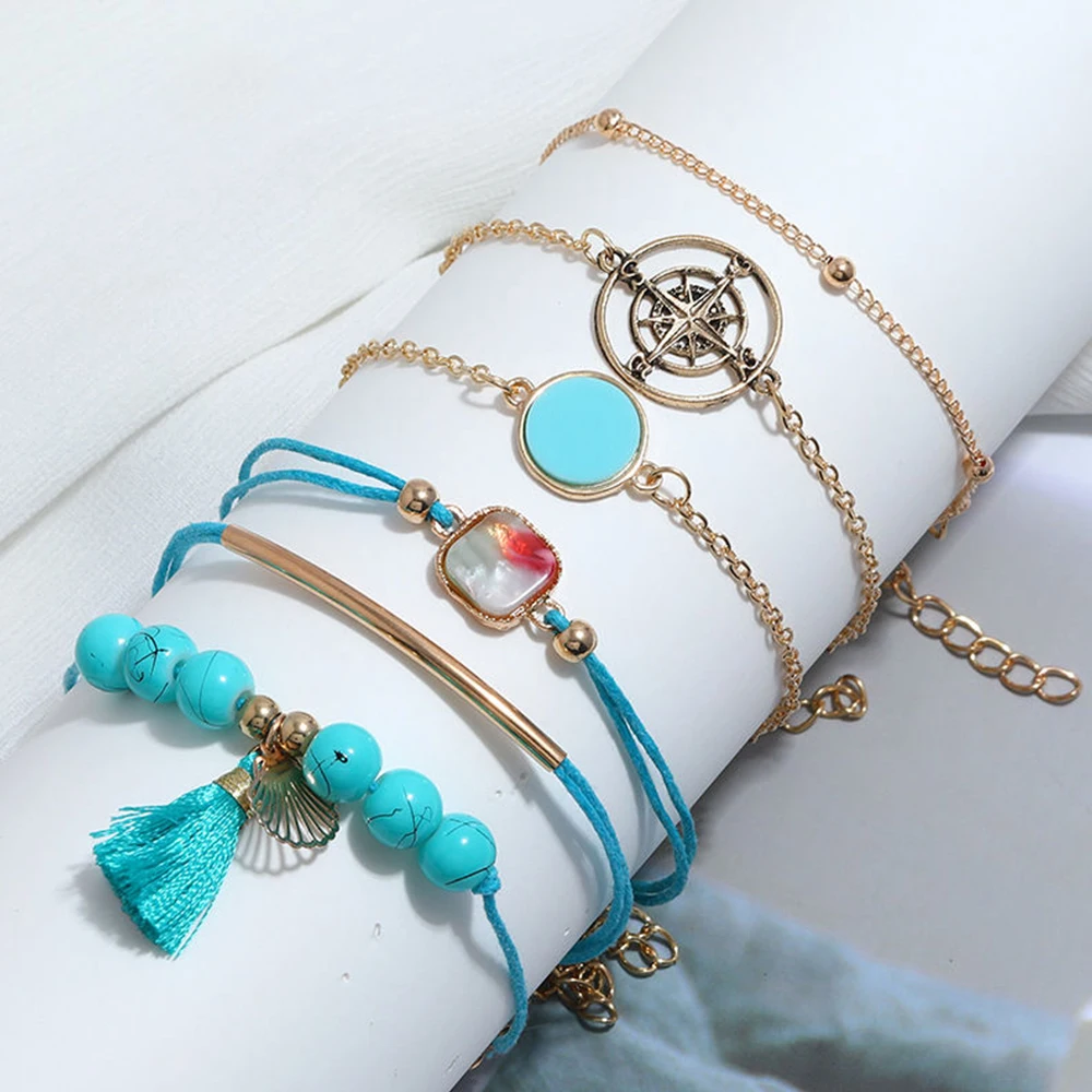 2022 Handmade Boho Bracelet Set for Women Vintage Turquoise Compass Blue Ocean Color Bangles Beach Party Fashion Jewelry Gift
2022 Handmade Boho Bracelet Set for Women Vintage Turquoise Compass Blue Ocean Color Bangles Beach Party Fashion Jewelry Gift