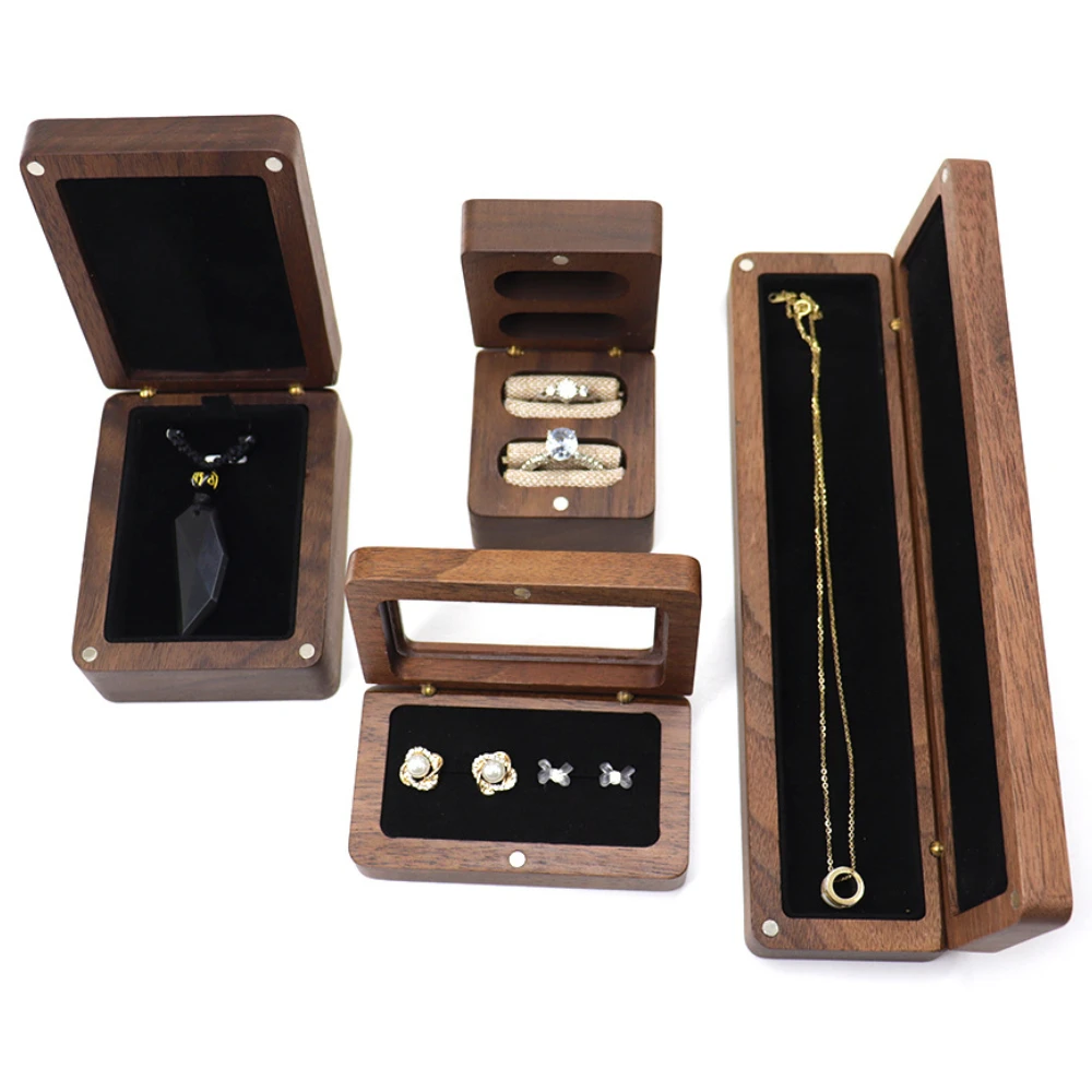 Black Walnut Jewelry Packaging Storage 4-pieces Earrings Earrings Pendants Pendant Necklace Pair Ring Set Gift Box Wholesale
Black Walnut Jewelry Packaging Storage 4-pieces Earrings Earrings Pendants Pendant Necklace Pair Ring Set Gift Box Wholesale