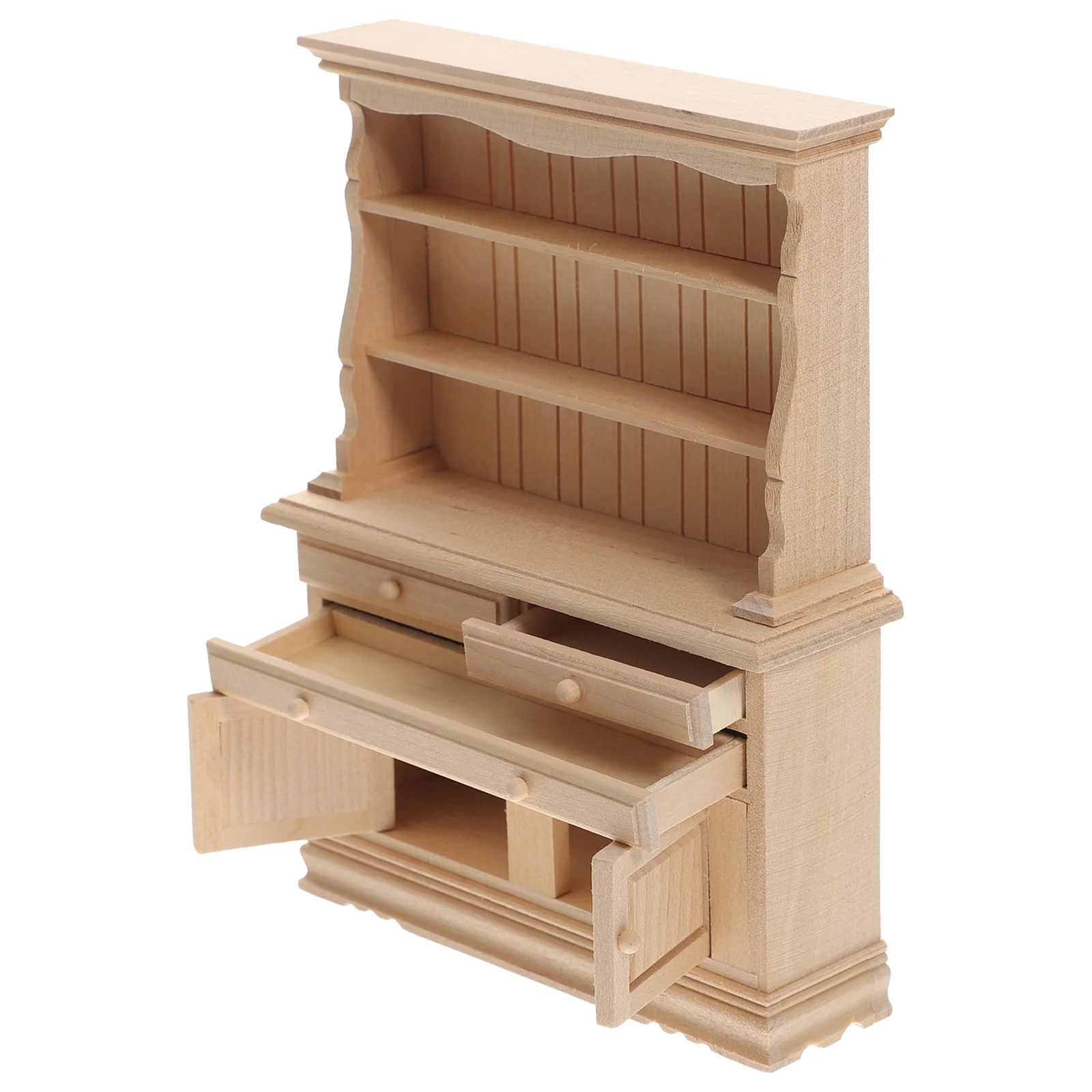 

Миниатюрный шкаф для кукольного домика, деревянные модели шкафов для декора мини-мебели, украшение для хранения с имитацией