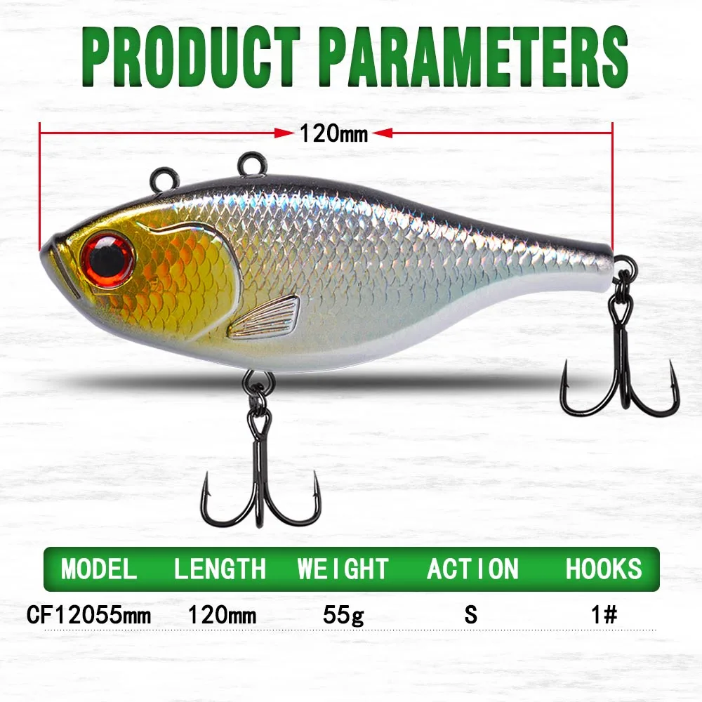 Cf Lure 120mm 55g ABS Plastic Big Quickly Sink VIB Jerk Bait 2 Connect Rings Fishing Lure
Cf Lure 120mm 55g ABS Plastic Big Quickly Sink VIB Jerk Bait 2 Connect Rings Fishing Lure