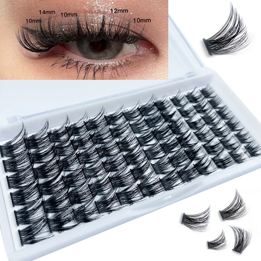 

72 in 1 Mink Eyelash Extension D Curl Russian Volume Faux Eyelashes Individual Cluster Lashes Makeup Cilia