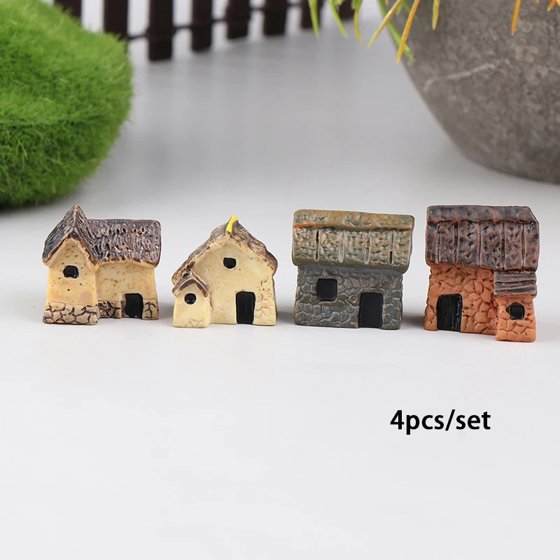 

Миниатюрные декоративные аксессуары, набор для украшения сада, искусственные камни, 4 шт./комплект, миниатюрные сказочные садовые домики