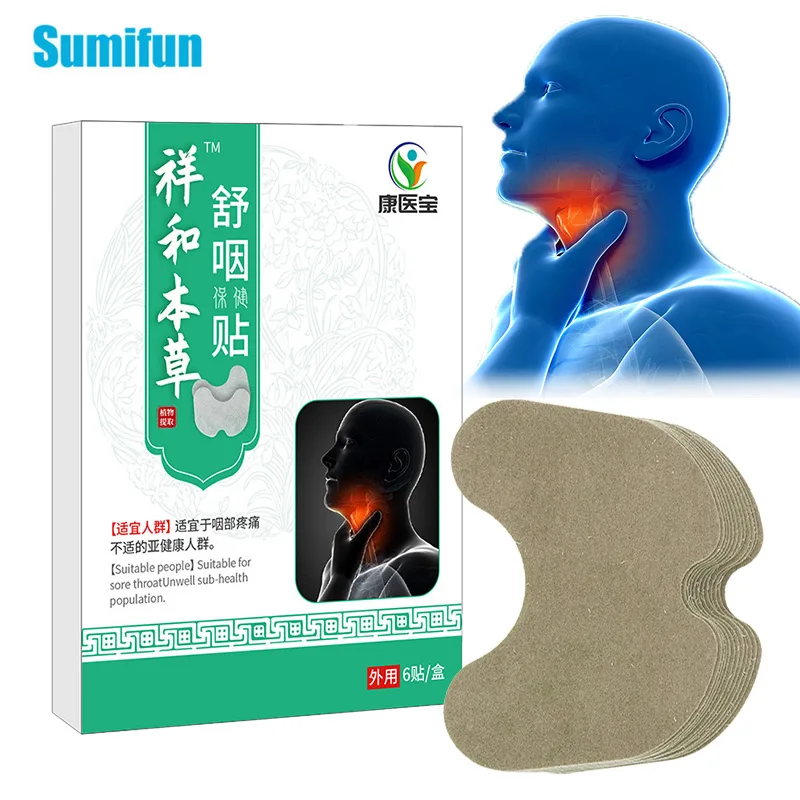 6Pcs Soothing Throat Patch Effectively Relieve Sore Throat Dry Itching Inflammation Pain Plaster Cough Herbal Patch Health Care 
6Pcs Soothing Throat Patch Effectively Relieve Sore Throat Dry Itching Inflammation Pain Plaster Cough Herbal Patch Health Care