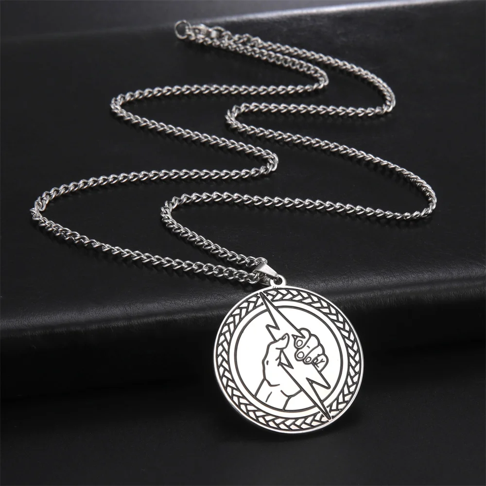 My Shape Punk Lightning Pendants Necklace for Men Stainless Steel Strength Protection Symbol Alchemists Summoner Chain Jewelry
My Shape Punk Lightning Pendants Necklace for Men Stainless Steel Strength Protection Symbol Alchemists Summoner Chain Jewelry