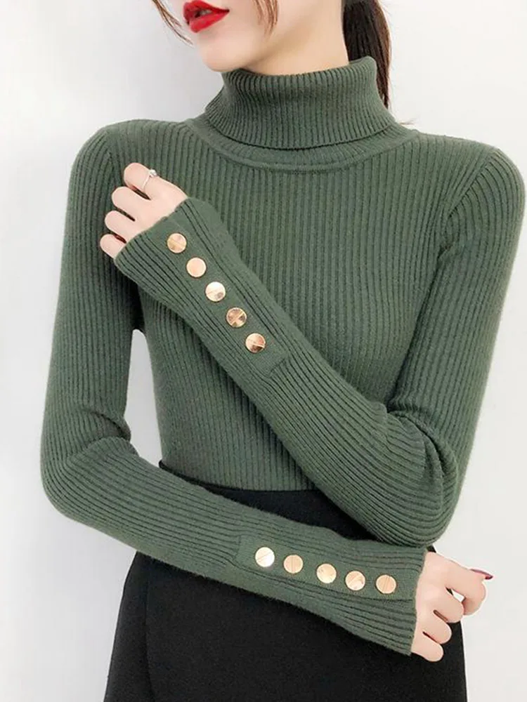 Button Pullovers Women Sweaters Turtleneck Sweater Korean Fashion Outfit Simple Basic Knitted Casual Soft Tops Winter Woman 2023
Button Pullovers Women Sweaters Turtleneck Sweater Korean Fashion Outfit Simple Basic Knitted Casual Soft Tops Winter Woman 2023