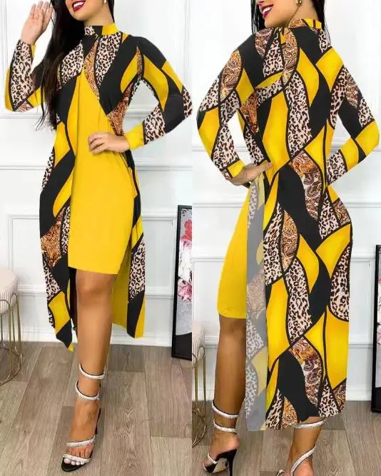 Commuting Summer Dresses for Women 2023 Long Sleeves Round Neck Irregular Skirt Fashionable Style Split Print Dress Elegant
Commuting Summer Dresses for Women 2023 Long Sleeves Round Neck Irregular Skirt Fashionable Style Split Print Dress Elegant