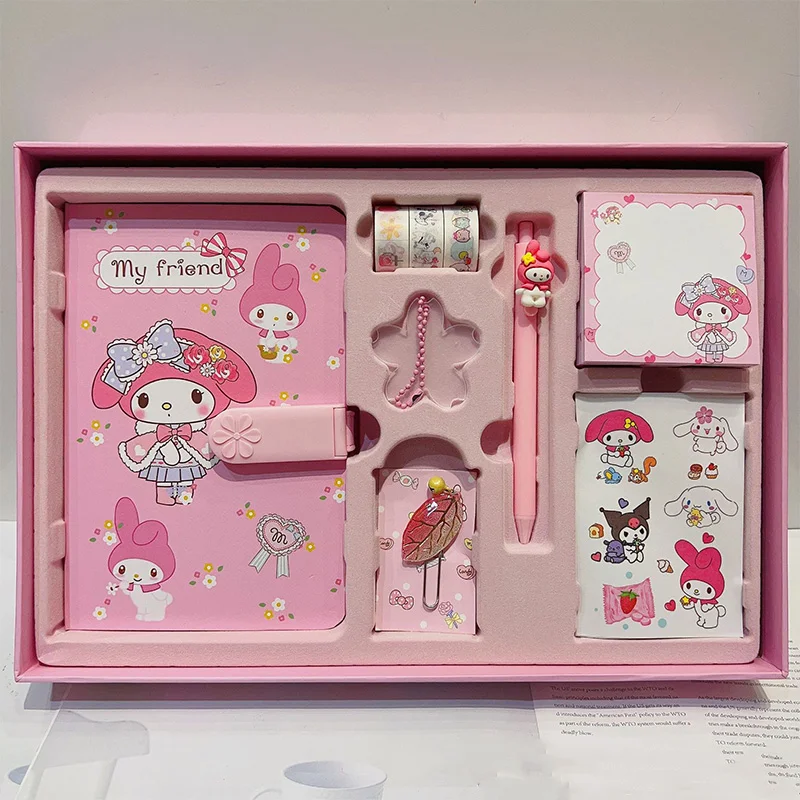 My Melody Sanrio Kawaii Anime Hand Ledger Set Cute Cinnamoroll Cartoon Girly Heart Stationery Guka Sticker Notepad Kids Gift Box
My Melody Sanrio Kawaii Anime Hand Ledger Set Cute Cinnamoroll Cartoon Girly Heart Stationery Guka Sticker Notepad Kids Gift Box