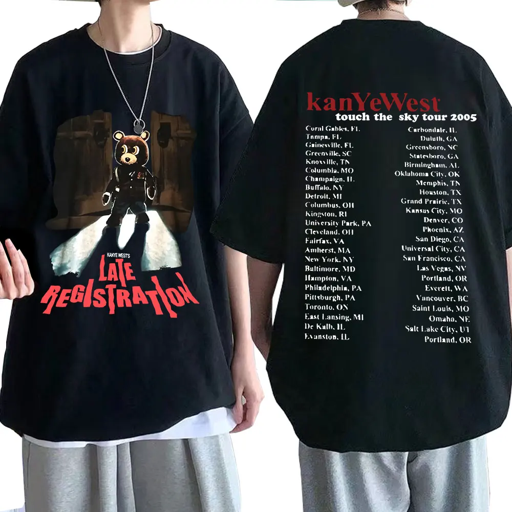 Винтажная Футболка 2023 Kanye West Late Registration Tour, графические футболки в стиле хип-хоп, футболка в стиле Харадзюку для мужчин и женщин, уличная одежда большого размера, 2005
Винтажная Футболка 2023 Kanye West Late Registration Tour, графические футболки в стиле хип-хоп, футболка в стиле Харадзюку для мужчин и женщин, уличная одежда большого размера, 2005