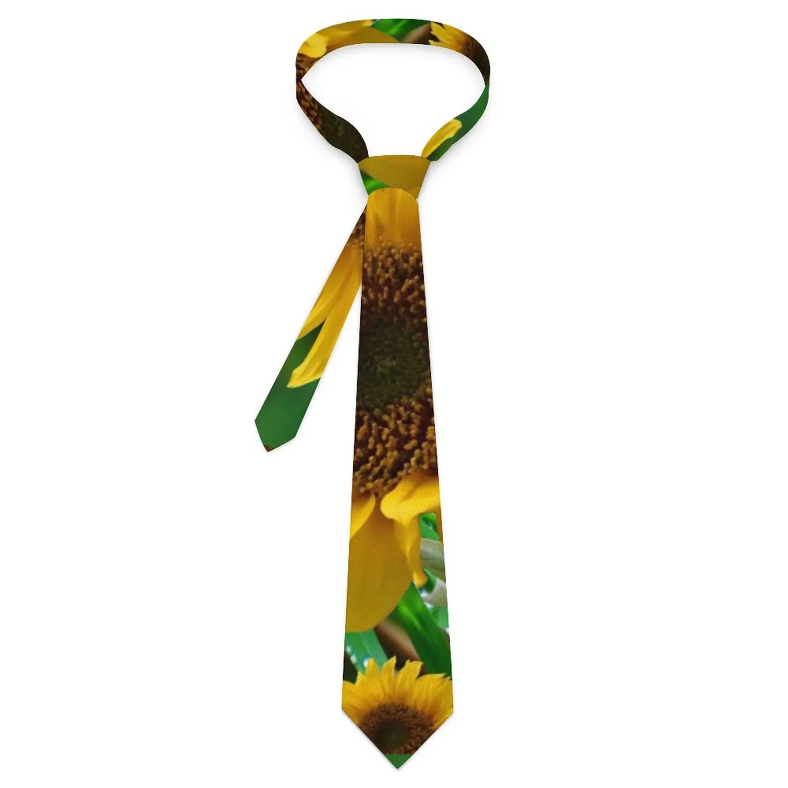 

Натуральный галстук с подсолнухами, шейный галстук с принтом зеленых листьев, забавный галстук-бабочка унисекс, для взрослых, индивидуальный галстук-бабочка, Подарочный галстук