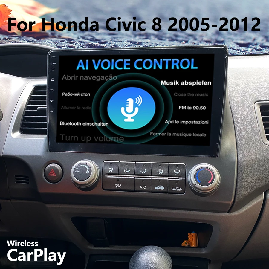 Автомагнитола для Honda Civic 8 FK FN FD 128-2005 ГБ + 2012 GPS-навигация Android 13 мультимедийный