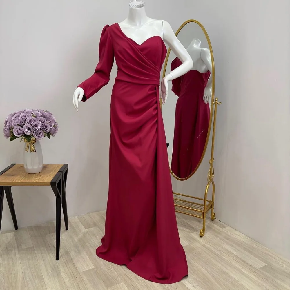 FLORINE TULIRAIN Satin Summer A-Line Floor-Length One-Shoulder Evening Dress Elegant Long Sleeve Gown For Charming Women 2023
FLORINE TULIRAIN Satin Summer A-Line Floor-Length One-Shoulder Evening Dress Elegant Long Sleeve Gown For Charming Women 2023