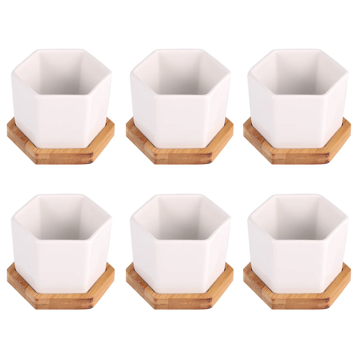 12 Pcs in 1 Set Succulent Plant Pots Mini Succulent Planter Ceramic Flower Planter Pot with Bamboo Trays (6 Pots and 6 Trays,
12 Pcs in 1 Set Succulent Plant Pots Mini Succulent Planter Ceramic Flower Planter Pot with Bamboo Trays (6 Pots and 6 Trays,