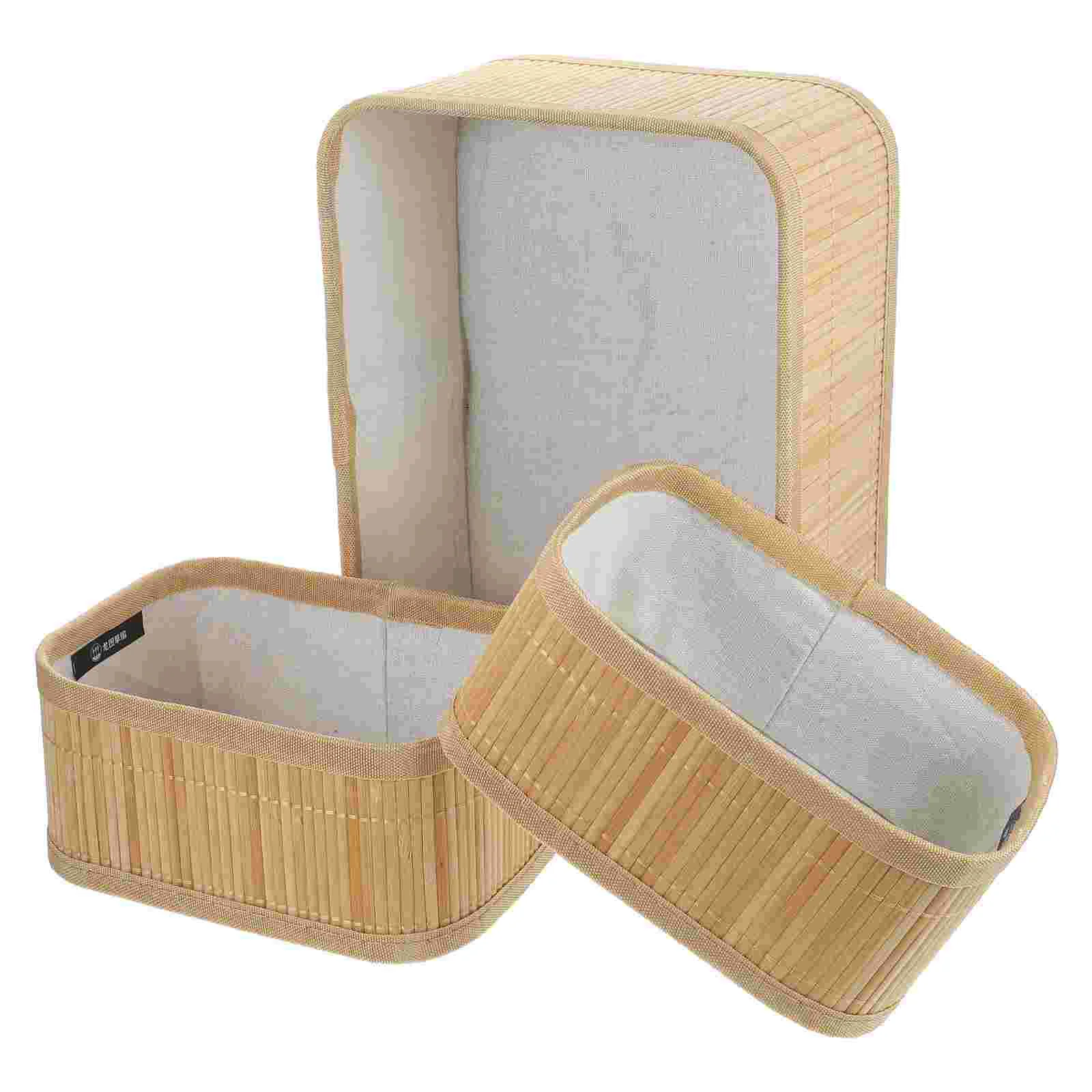 3 Pcs Bamboo Storage Basket Home Book Organizer Woven Organizing Household Organization Toys Holders
3 Pcs Bamboo Storage Basket Home Book Organizer Woven Organizing Household Organization Toys Holders