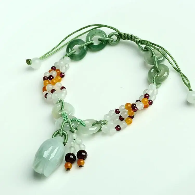Natural Jadeite Flower Braided Bracelet Jade Bangle Women Healing Jewelry Real Burma Jades Beautifully Hand-woven Charm Bracelet
Natural Jadeite Flower Braided Bracelet Jade Bangle Women Healing Jewelry Real Burma Jades Beautifully Hand-woven Charm Bracelet