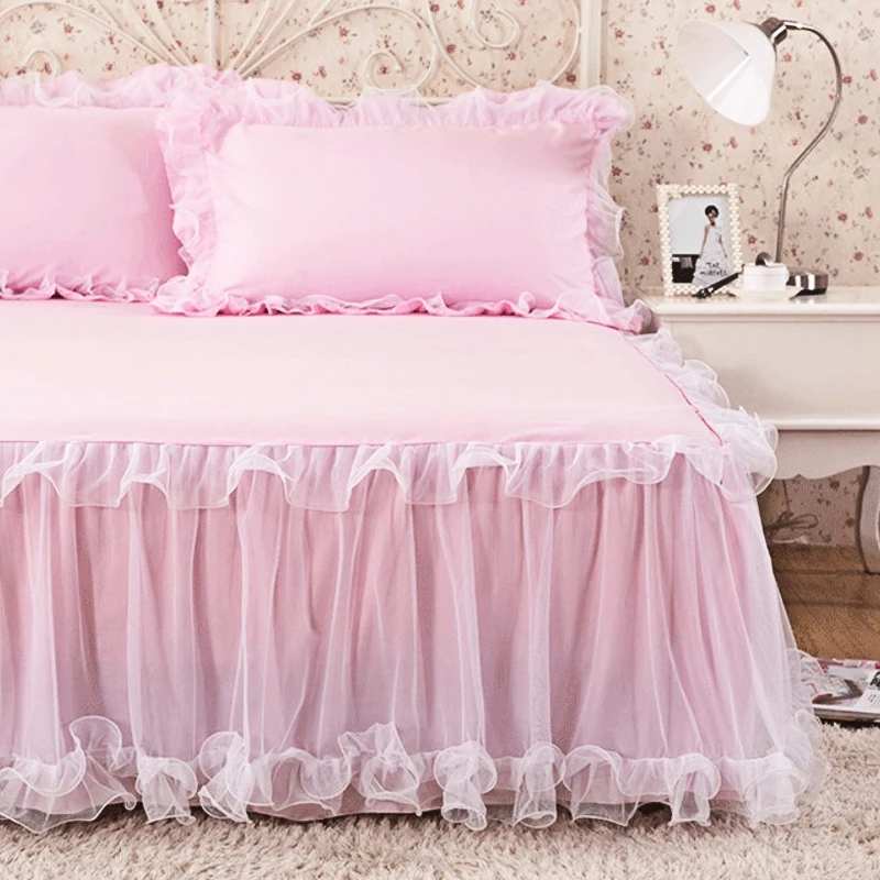 Pink Lace Ruffle Bed Skirt Girl Queen Size Purple Woman Luxury Princess White Bedspread Bed Sheet with Cover Bed Spread King
Pink Lace Ruffle Bed Skirt Girl Queen Size Purple Woman Luxury Princess White Bedspread Bed Sheet with Cover Bed Spread King