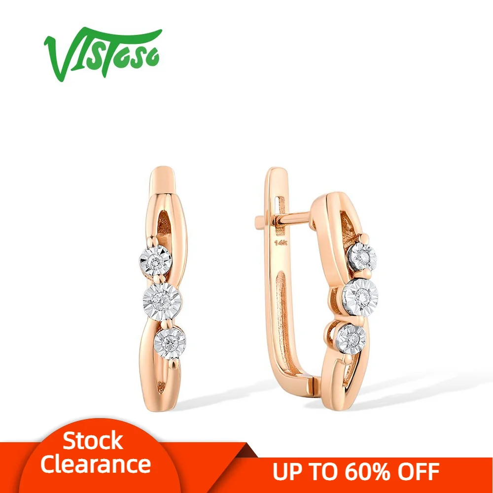 VISTOSO Pure 14K 585 Rose Gold Earrings For Women Sparkling Diamond Lovely Wedding Engagement Anniversary Gift Fine Jewelry
VISTOSO Pure 14K 585 Rose Gold Earrings For Women Sparkling Diamond Lovely Wedding Engagement Anniversary Gift Fine Jewelry