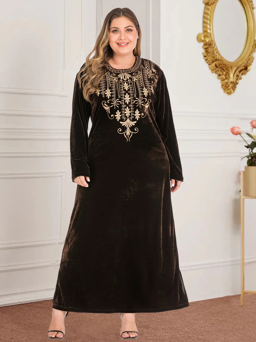 Women's Long Party Sleeve Casual Embroidered Gold Velvet Winter Autumn Christmas Dress Elegant Ukraine Vestido Vestidos De Festa
Women's Long Party Sleeve Casual Embroidered Gold Velvet Winter Autumn Christmas Dress Elegant Ukraine Vestido Vestidos De Festa
