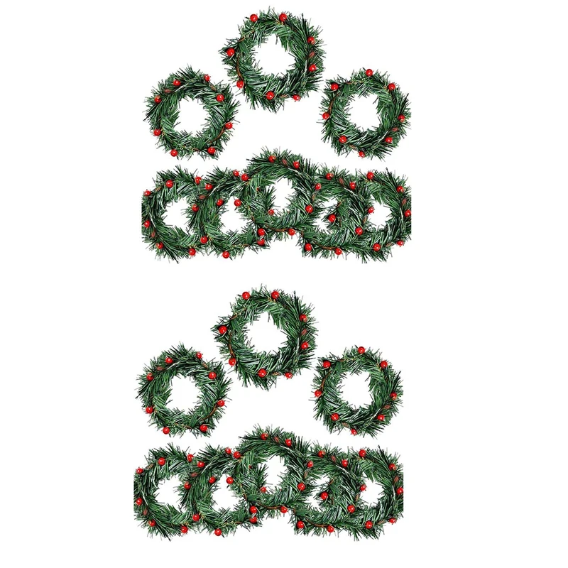 16 PCS Holly Berry Candle Ring Small Artificial Red Berries Pine Needles Wreath For Christmas Garland Ornaments Decor
16 PCS Holly Berry Candle Ring Small Artificial Red Berries Pine Needles Wreath For Christmas Garland Ornaments Decor
