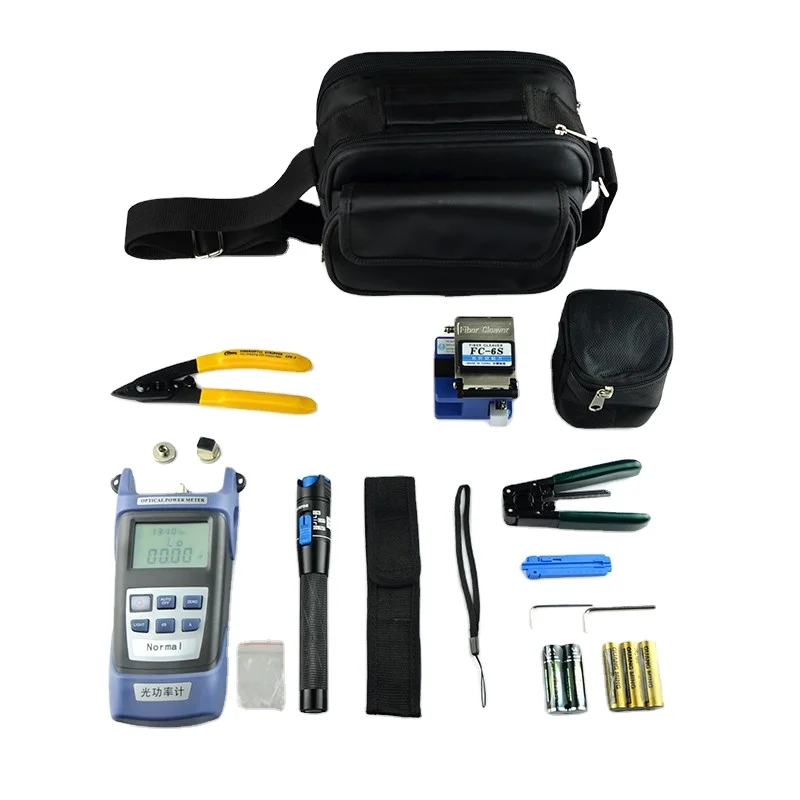10PCS Fiber Optic FTTH Tool Kit with FC-6S Fiber Cleaver and Optical Power Meter 1MW Visual Fault Locator Wire stripper CFS-2
10PCS Fiber Optic FTTH Tool Kit with FC-6S Fiber Cleaver and Optical Power Meter 1MW Visual Fault Locator Wire stripper CFS-2