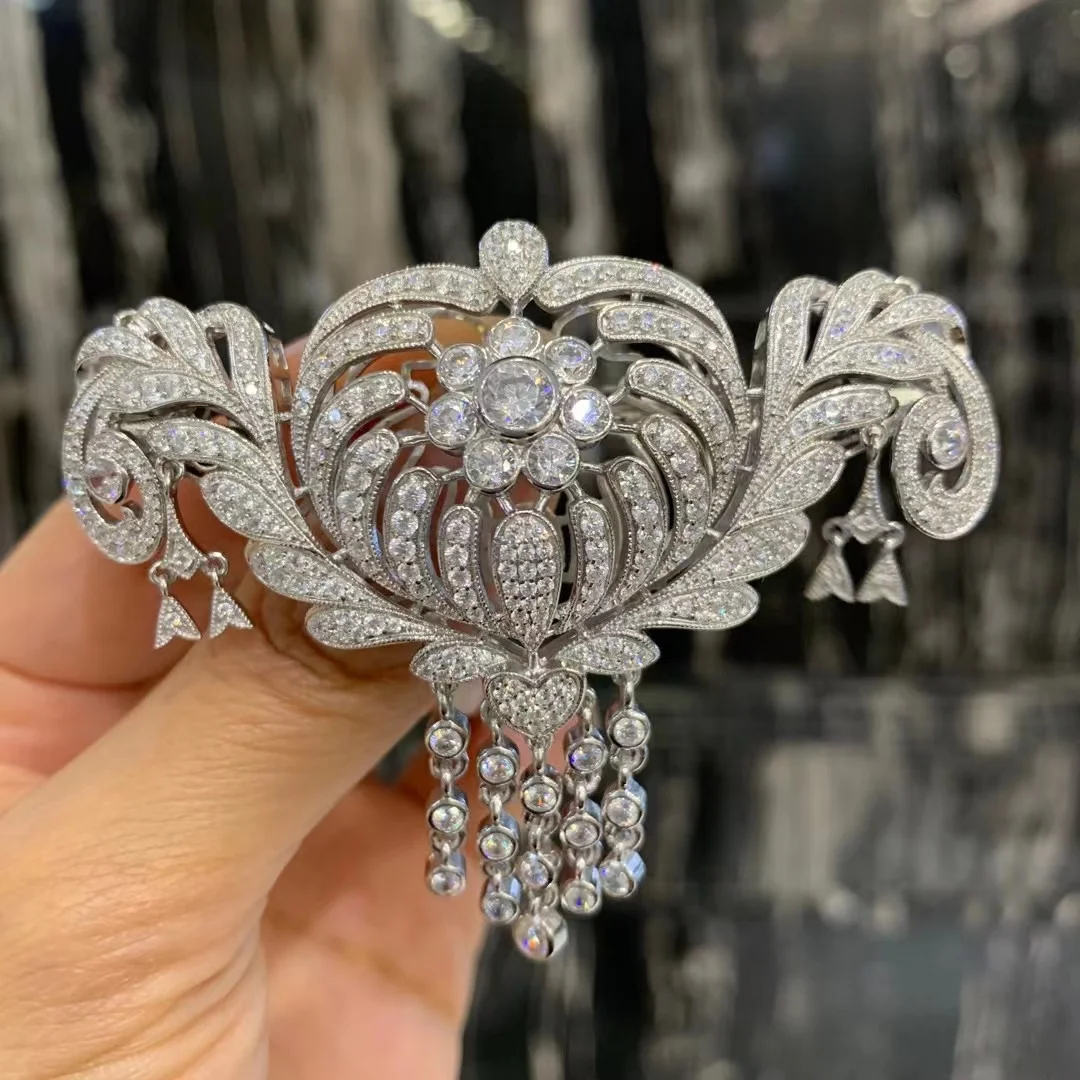 vintage plant flower brooch & clasp double use 925 sterling silver with cubic zircon 68*56MM accessories temperament
vintage plant flower brooch & clasp double use 925 sterling silver with cubic zircon 68*56MM accessories temperament