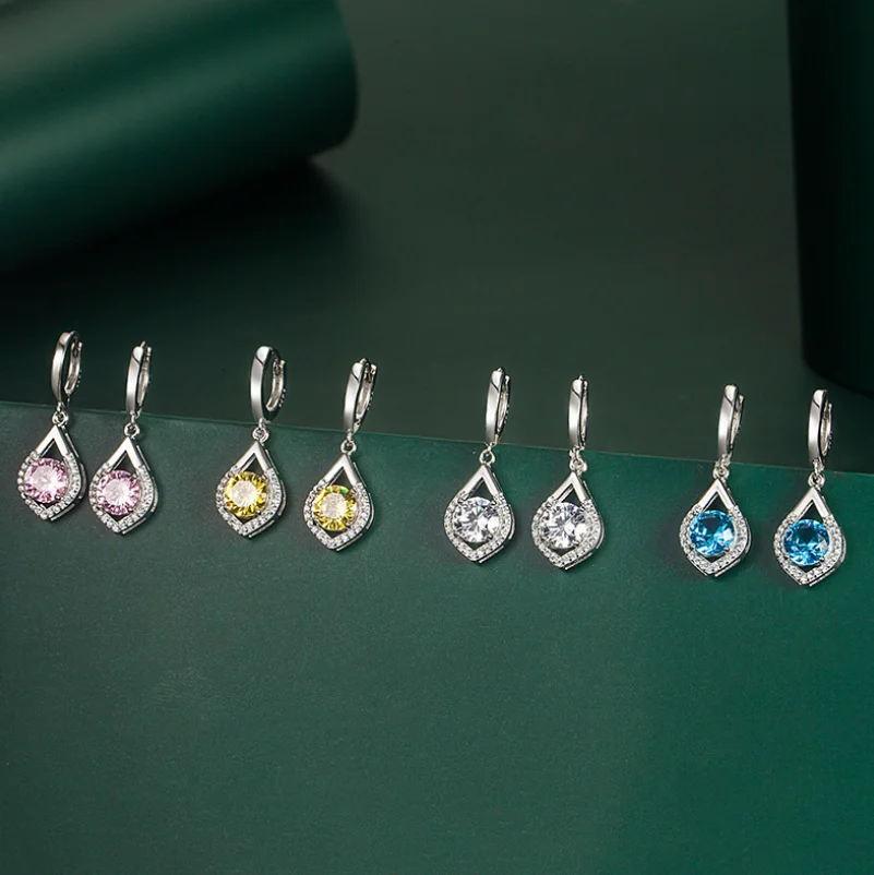 ANGLANG Luxury Cubic Zirconia Dangle Earrings Women White/Blue/Pink/Yellow Simple Elegant Earrings Wedding Trendy Jewelry
ANGLANG Luxury Cubic Zirconia Dangle Earrings Women White/Blue/Pink/Yellow Simple Elegant Earrings Wedding Trendy Jewelry