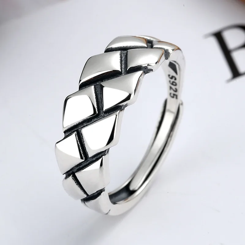 RORU Vintage S925 Sterling Silver Geometric Diamond Ring Adjustable Open Size for Women Men Couple Fine Jewelry Gifts
RORU Vintage S925 Sterling Silver Geometric Diamond Ring Adjustable Open Size for Women Men Couple Fine Jewelry Gifts