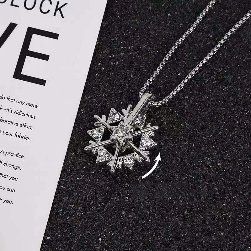 Trendy Hip-hop Stainless Steel Necklaces for Men and Women Can Rotate The Snowflake Shape Silver Color Chain Party Jewelry
Trendy Hip-hop Stainless Steel Necklaces for Men and Women Can Rotate The Snowflake Shape Silver Color Chain Party Jewelry