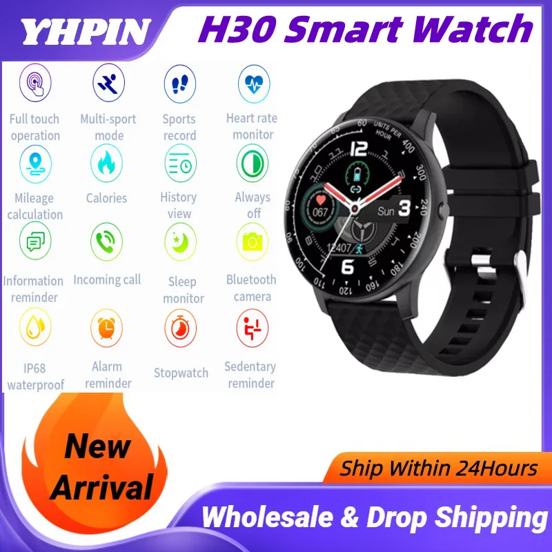 H30 Smart Watch New Men DIY Watchface Full Touch Fitness Tracker Heart Rate Blood Pressure Smart Clock Women Smartwatch
H30 Smart Watch New Men DIY Watchface Full Touch Fitness Tracker Heart Rate Blood Pressure Smart Clock Women Smartwatch