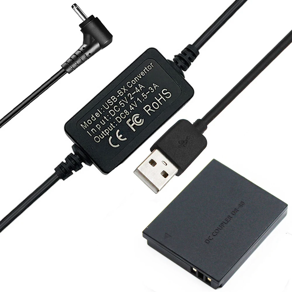 5V USB Power Bank Charger Cable +DC40 DC Coupler NB-6L Dummy Battery for Canon D10 D20 D30 S90 S95 SX530 SX600 SX610 SX700 SX710
5V USB Power Bank Charger Cable +DC40 DC Coupler NB-6L Dummy Battery for Canon D10 D20 D30 S90 S95 SX530 SX600 SX610 SX700 SX710